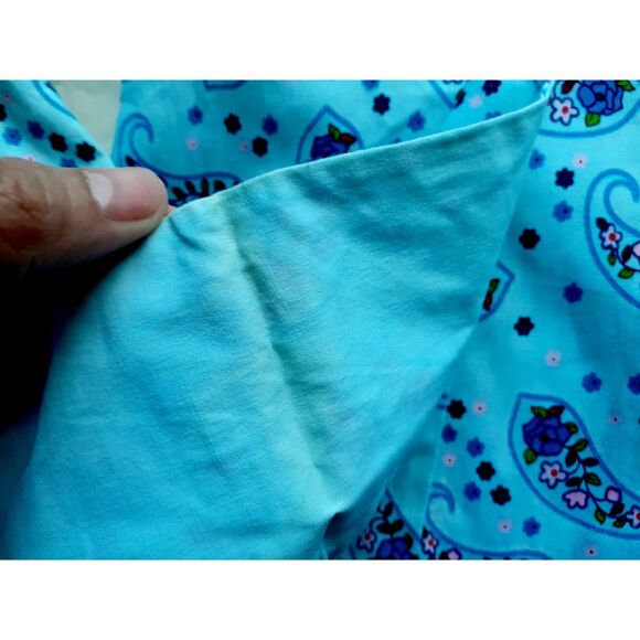 SOHO Jeans Womens Sky Blue Swirly Paisley Button-Up Shirt Jr. Sz Large NWT - Picture 14 of 16